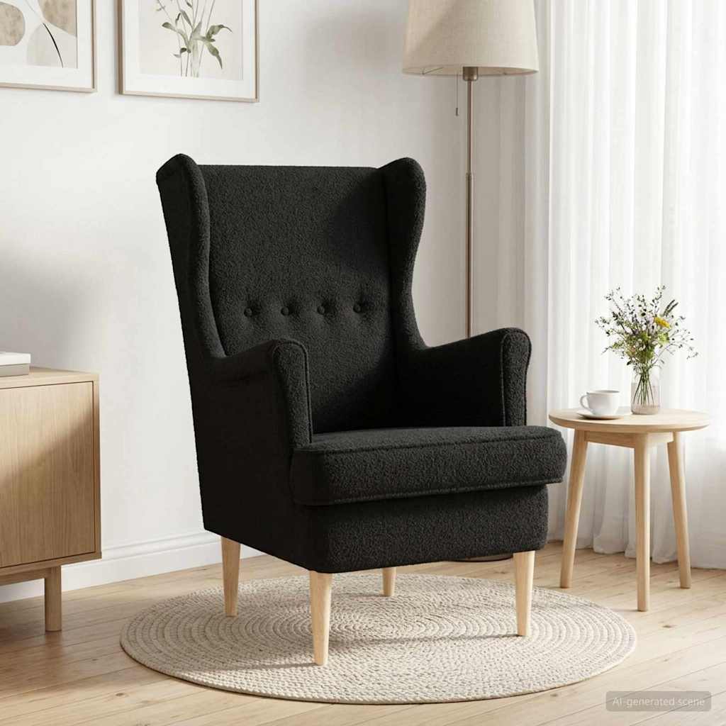 Lænestol Sort Bouclé