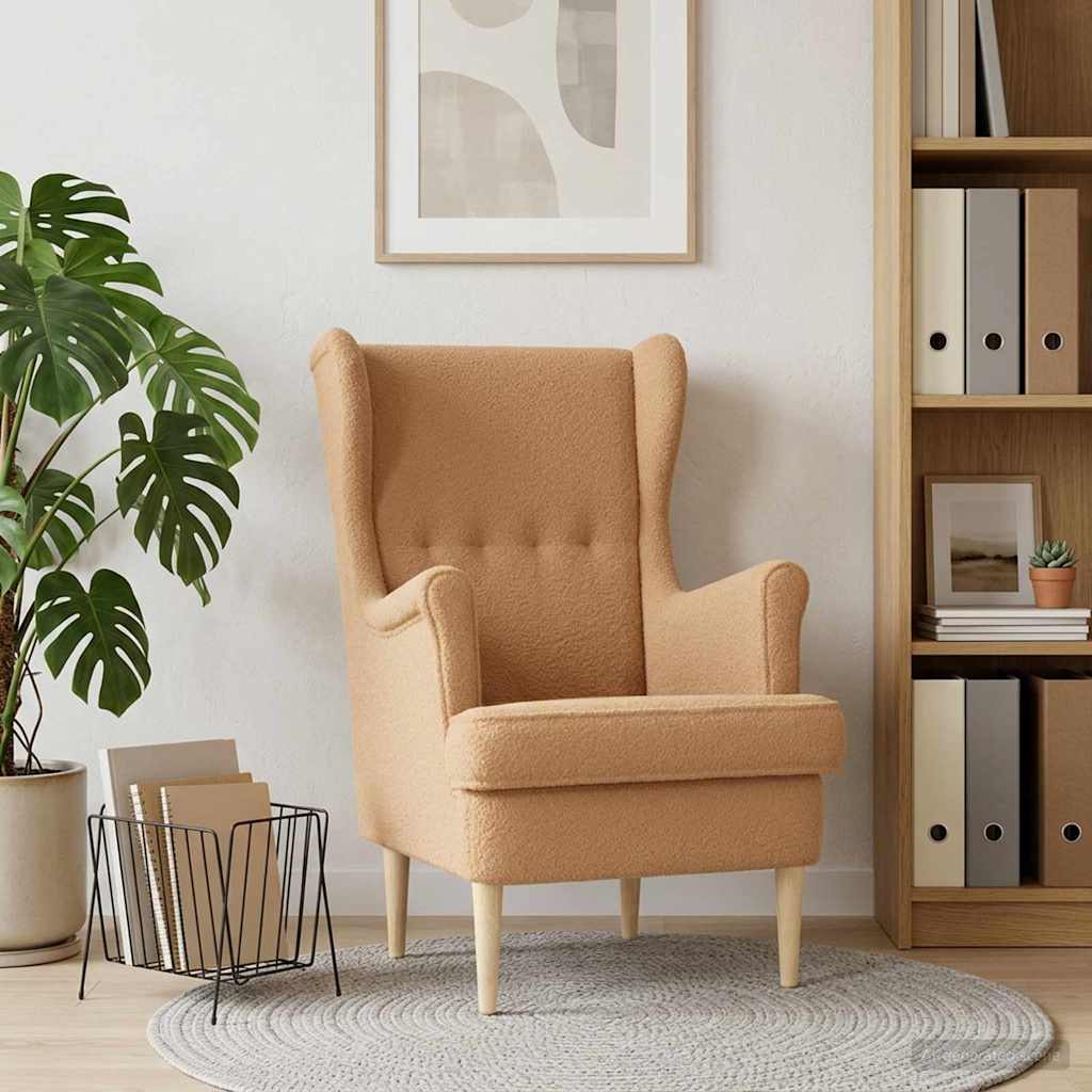 Lænestol Beige Bouclé