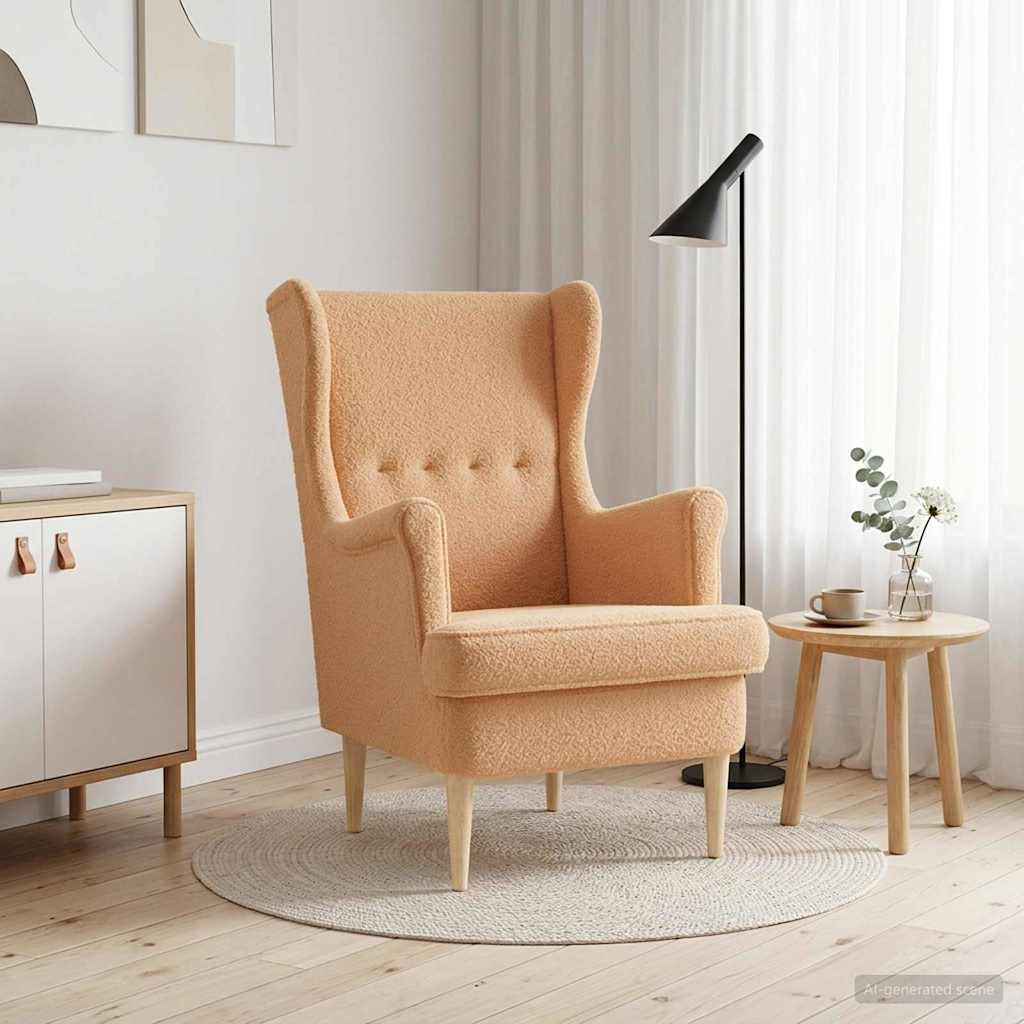 Lænestol Beige Bouclé