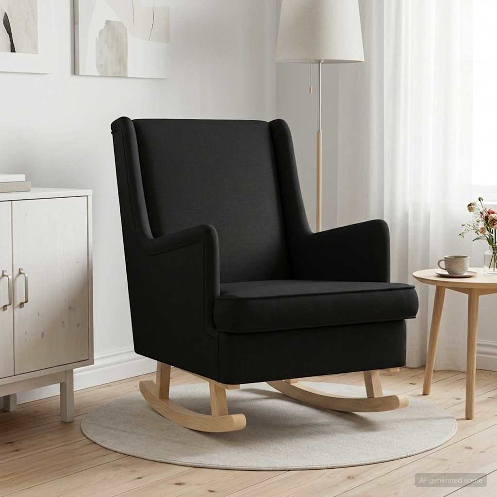 Gyngestol Sort 62 x 80 x 85 cm Stof