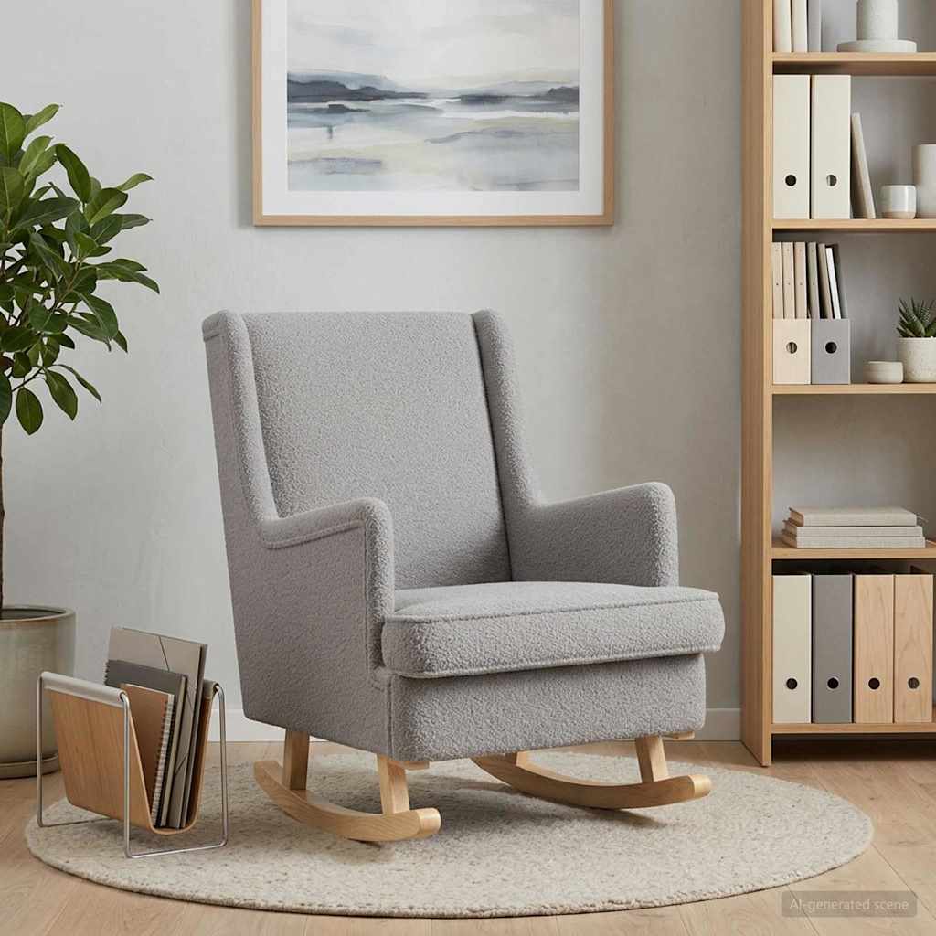 Gyngestol Lysegrå 62 x 80 x 85 cm Bouclé