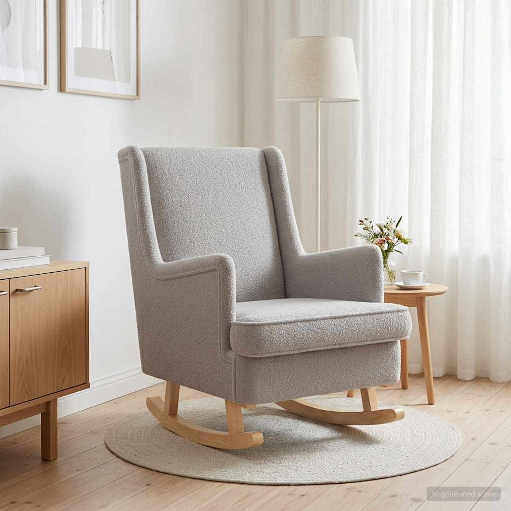 Gyngestol Lysegrå 62 x 80 x 85 cm Bouclé
