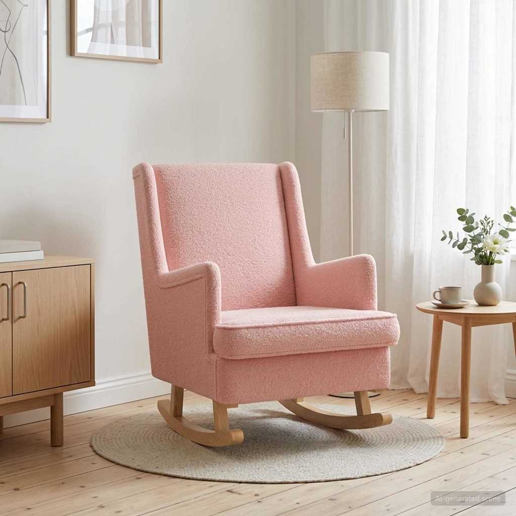 Gyngestol Lyserød 62 x 80 x 85 cm Bouclé