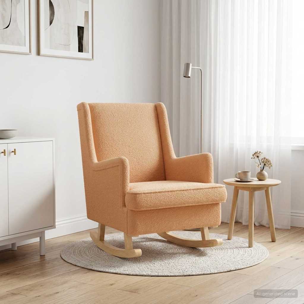 Gyngestol Beige 62 x 80 x 85 cm Bouclé