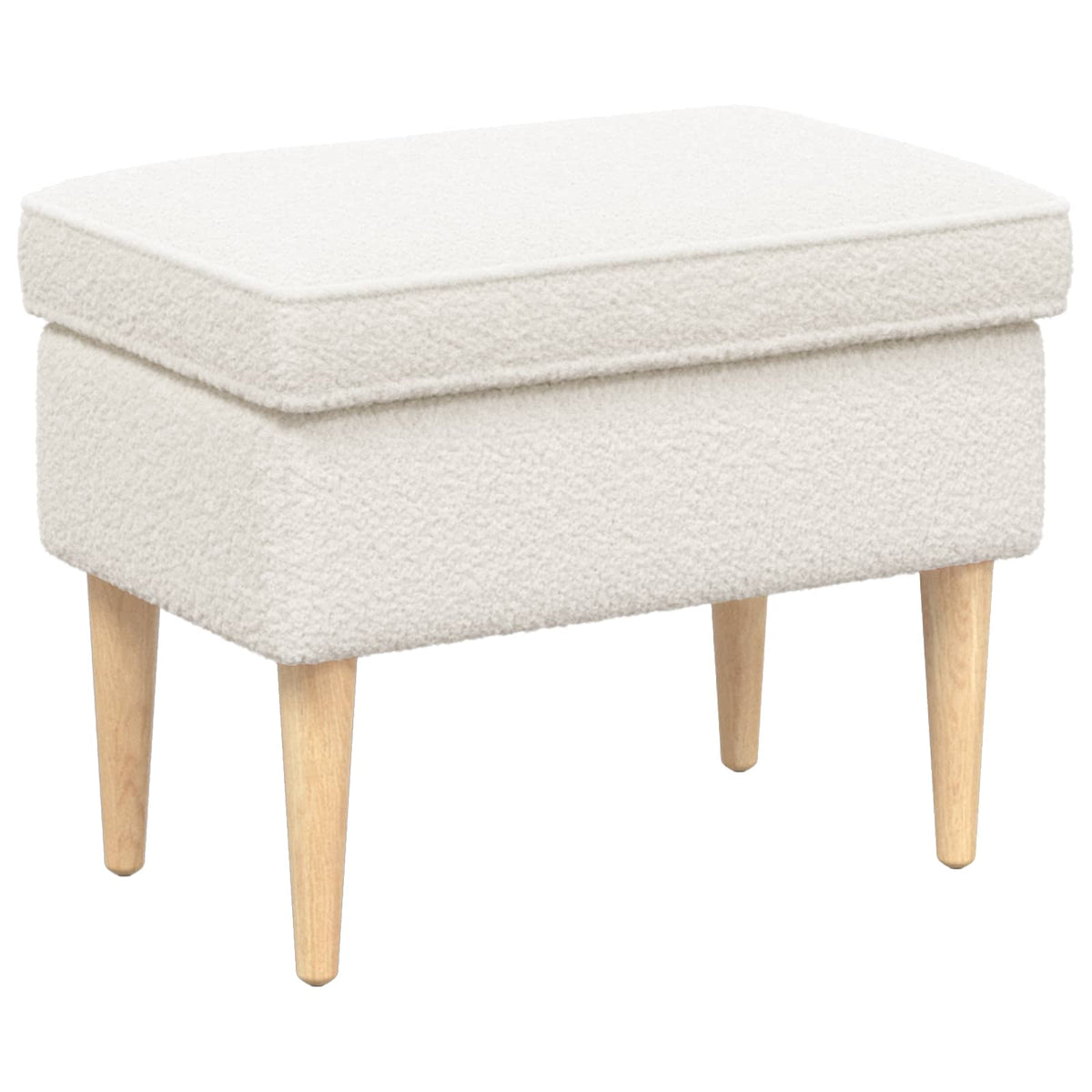 Fodskammel Cremefarvet 55 x 35 x 41 cm Bouclé