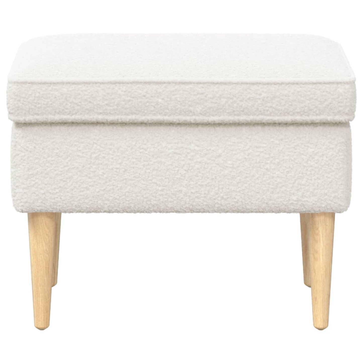 Fodskammel Cremefarvet 55 x 35 x 41 cm Bouclé