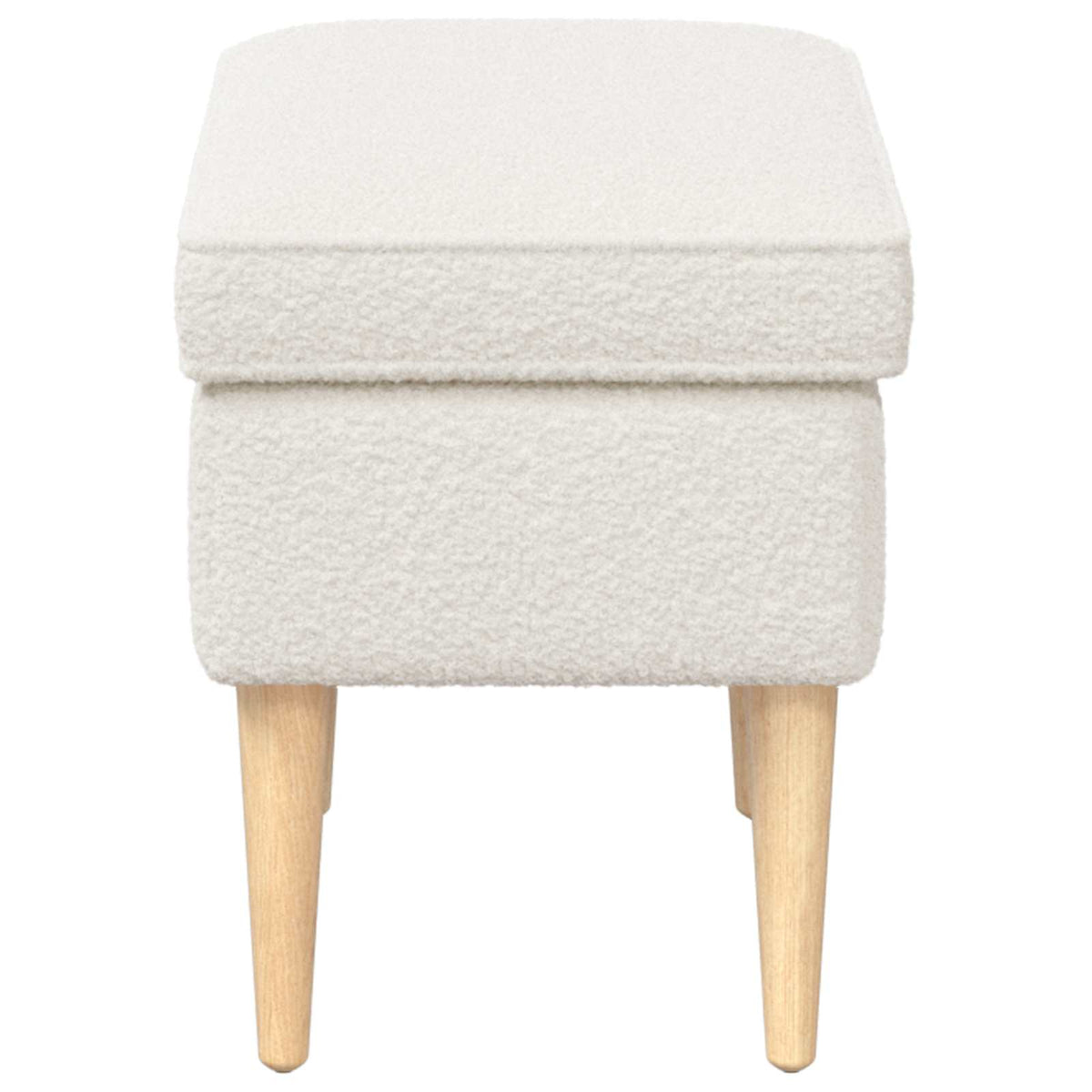 Fodskammel Cremefarvet 55 x 35 x 41 cm Bouclé