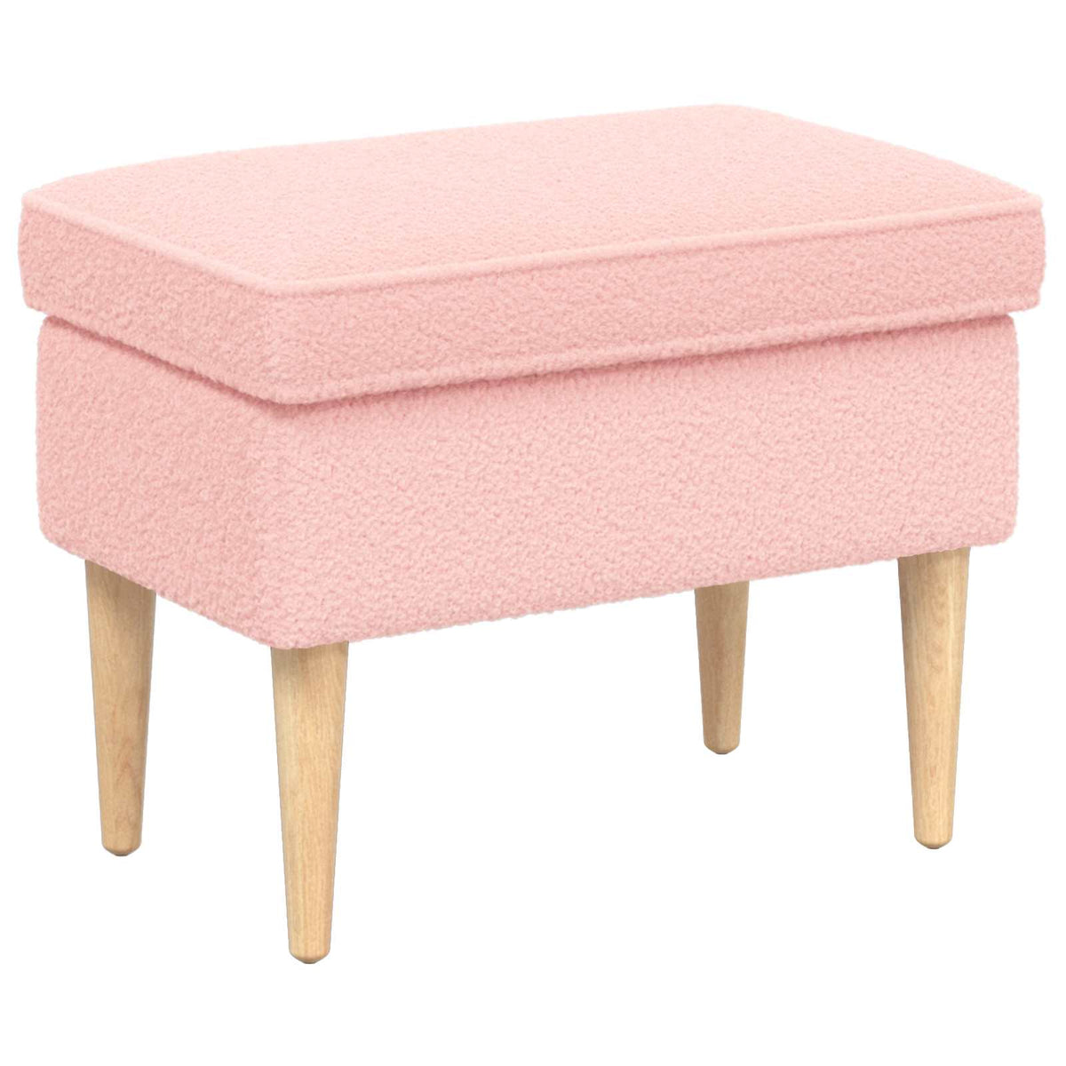 Fodskammel Lyserød 55 x 35 x 41 cm Bouclé