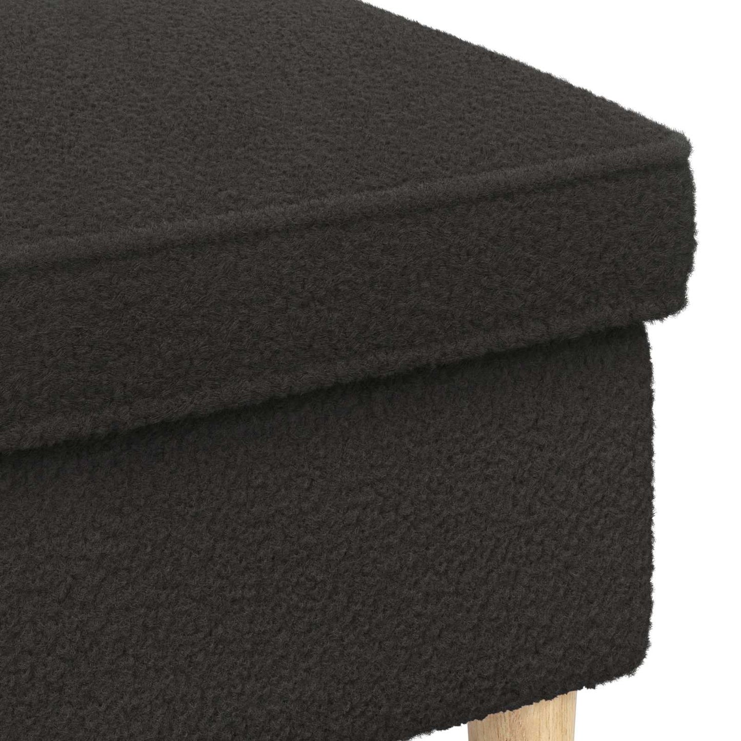 Fodskammel Sort 55 x 35 x 41 cm Bouclé