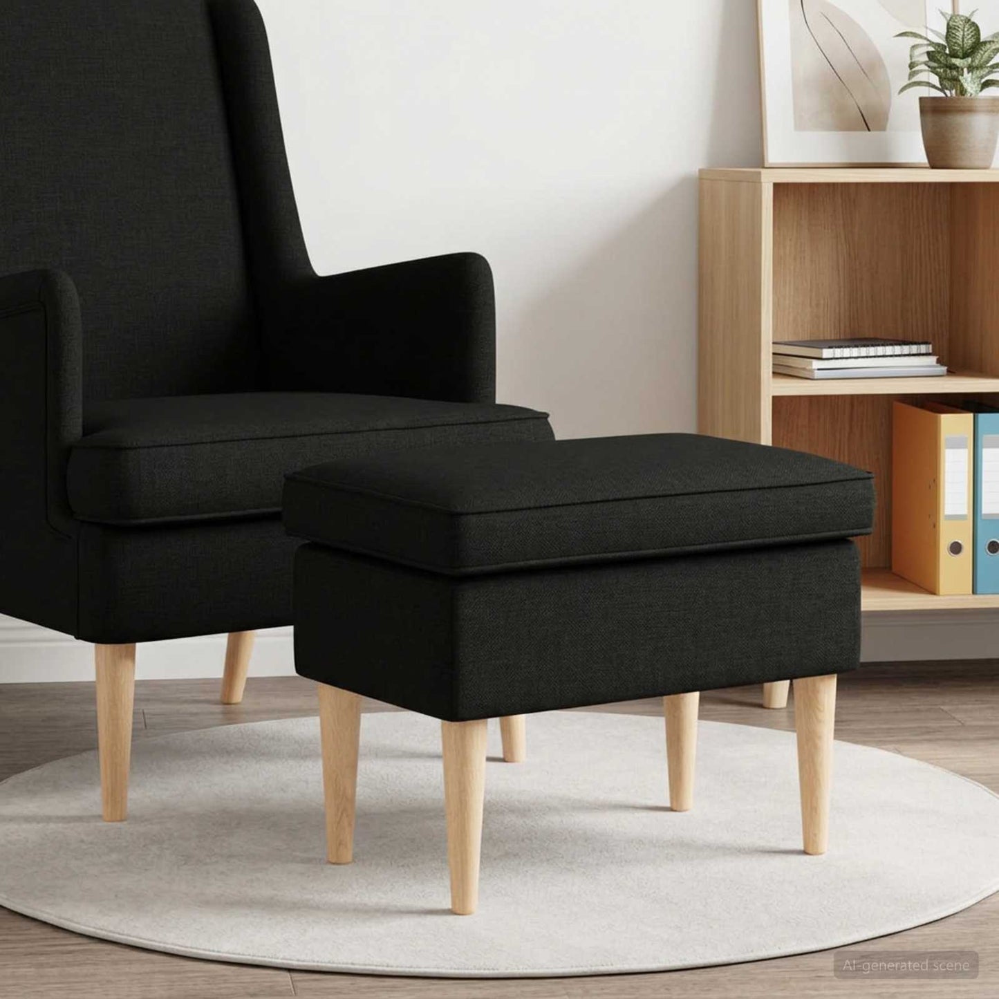 Fodskammel Sort 55 x 35 x 41 cm Stof