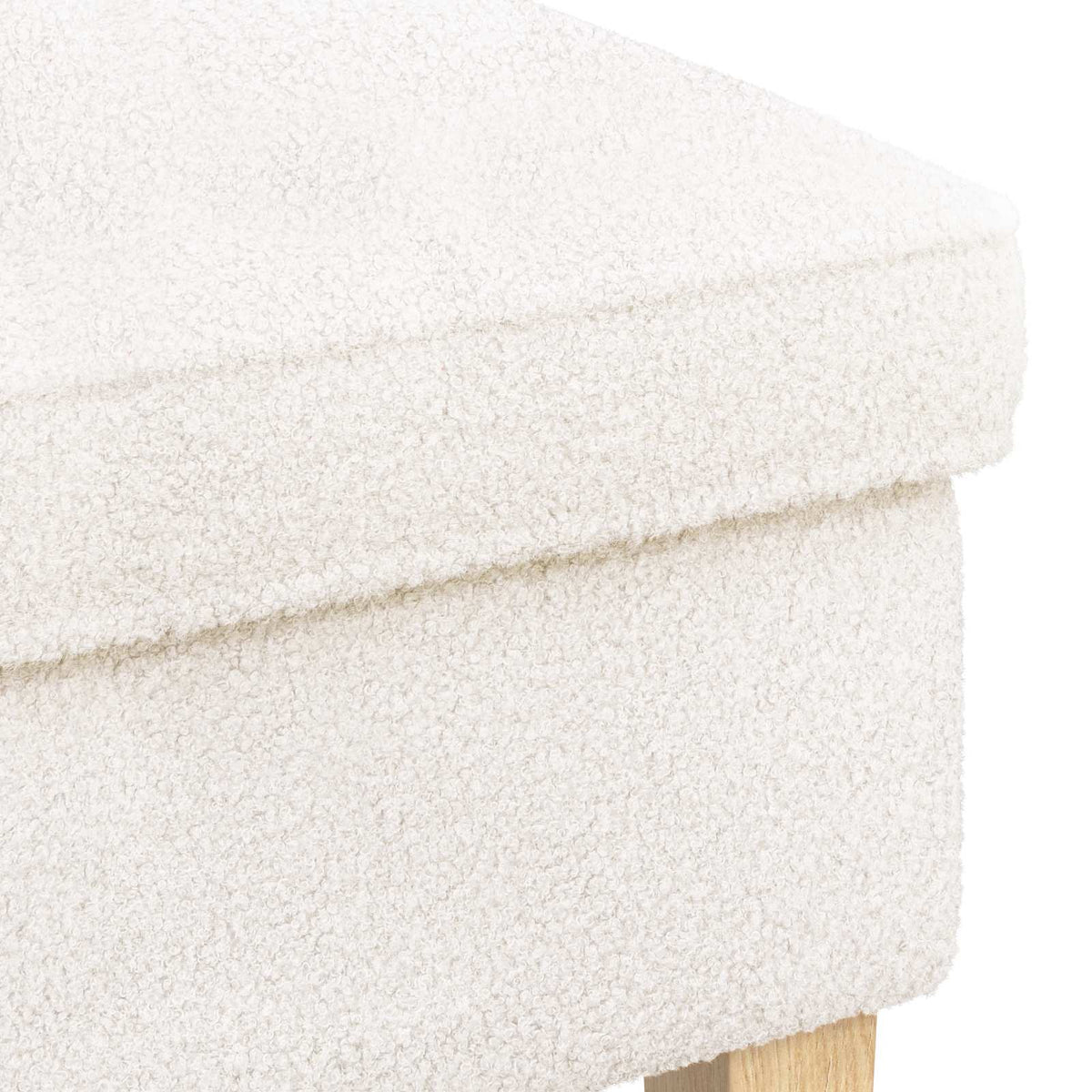 Fodskammel Cremefarvet 55 x 35 x 41 cm Bouclé