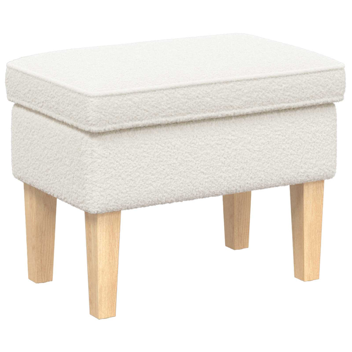Fodskammel Cremefarvet 55 x 35 x 41 cm Bouclé
