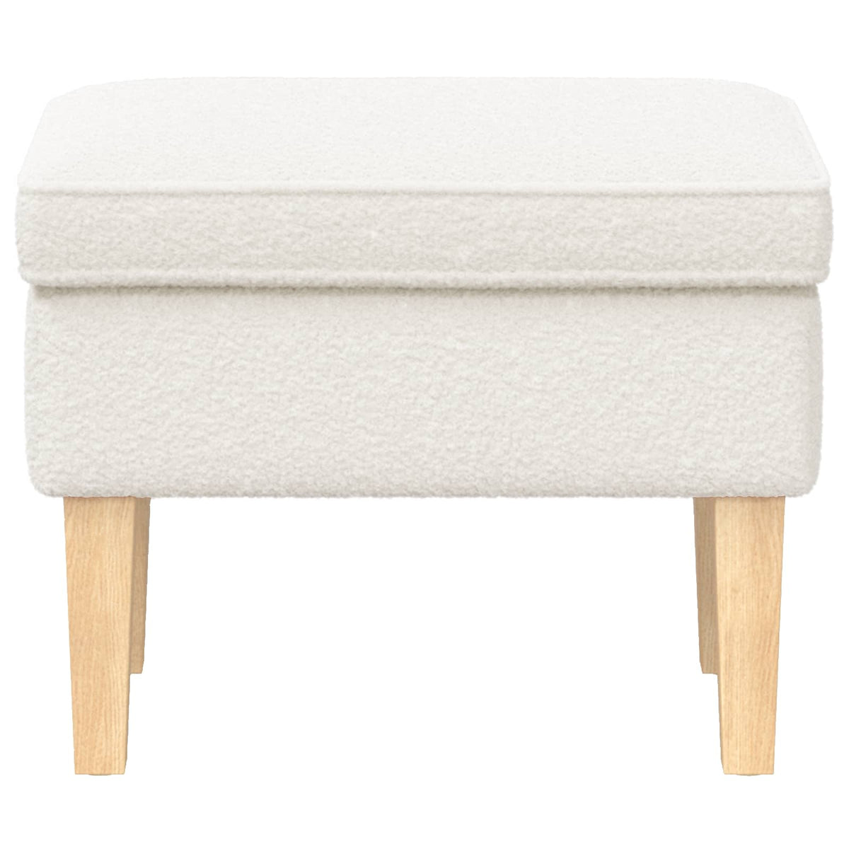 Fodskammel Cremefarvet 55 x 35 x 41 cm Bouclé