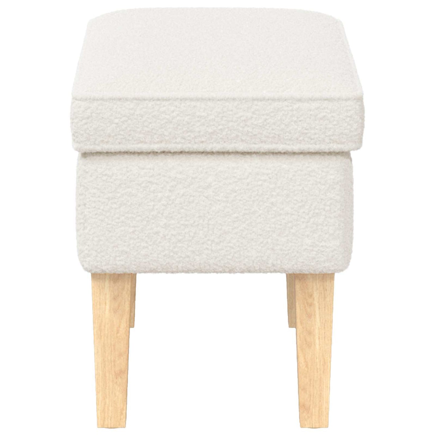 Fodskammel Cremefarvet 55 x 35 x 41 cm Bouclé