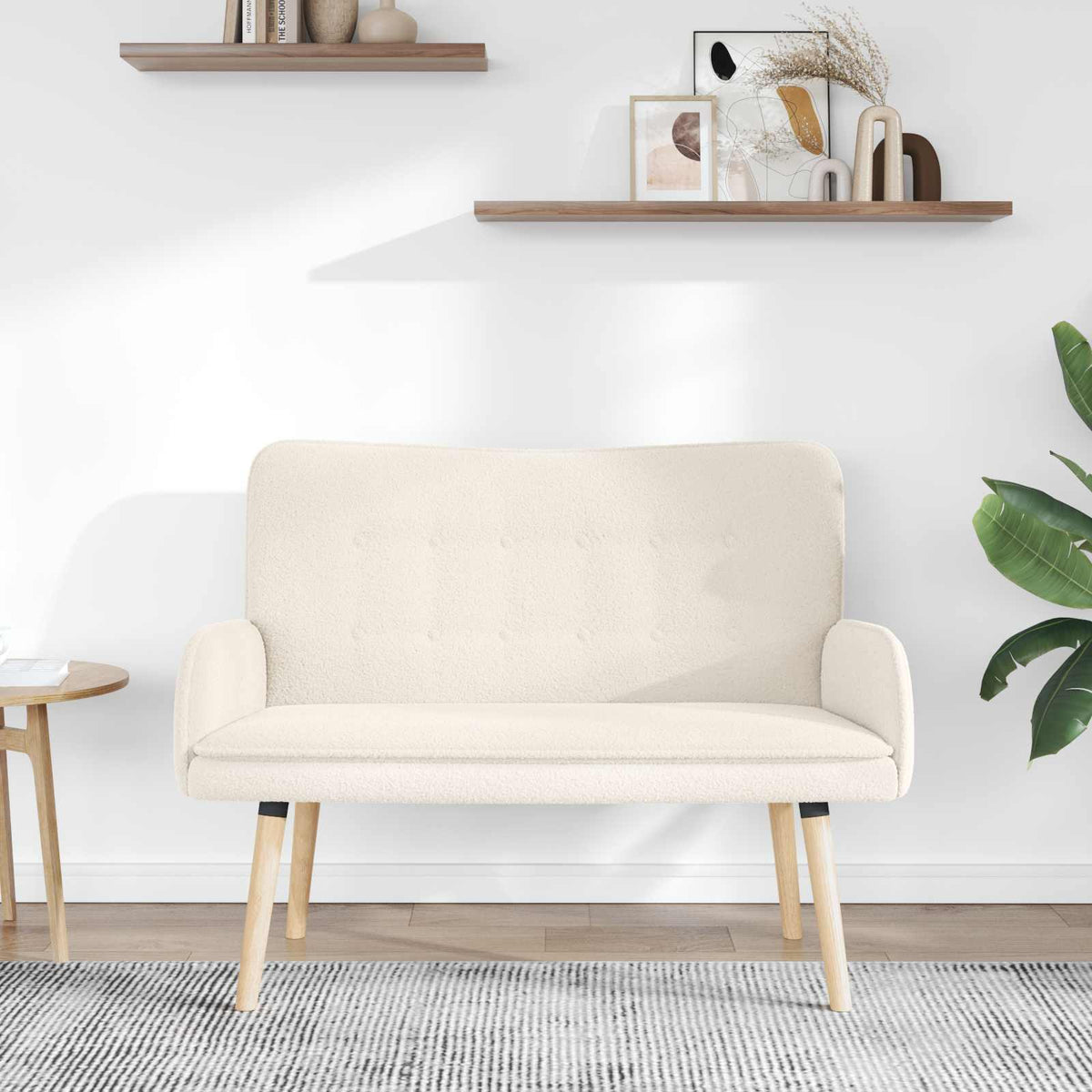 2-personers sofa Cremefarvet 115 x 61 x 87 cm Bouclé