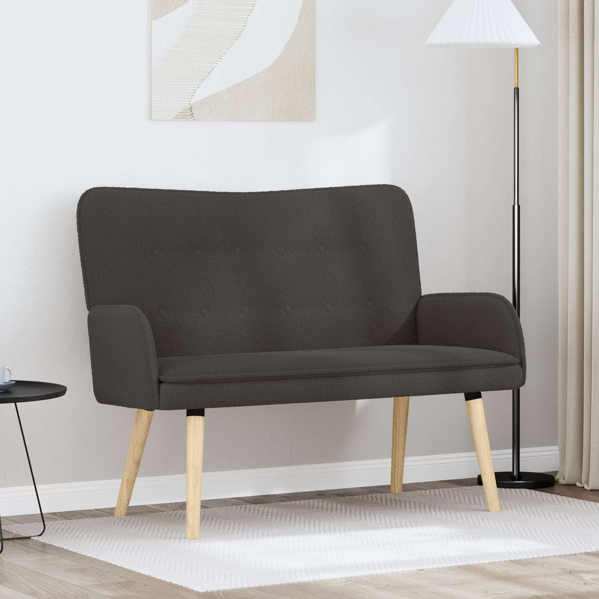 vidaXL 2-personers sofa Mørkegrå 115 x 61 x 87 cm Bouclé