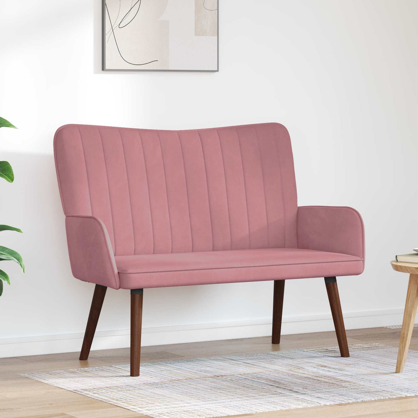 2-personers sofa Lyserød 115 x 61 x 87 cm Fløjl
