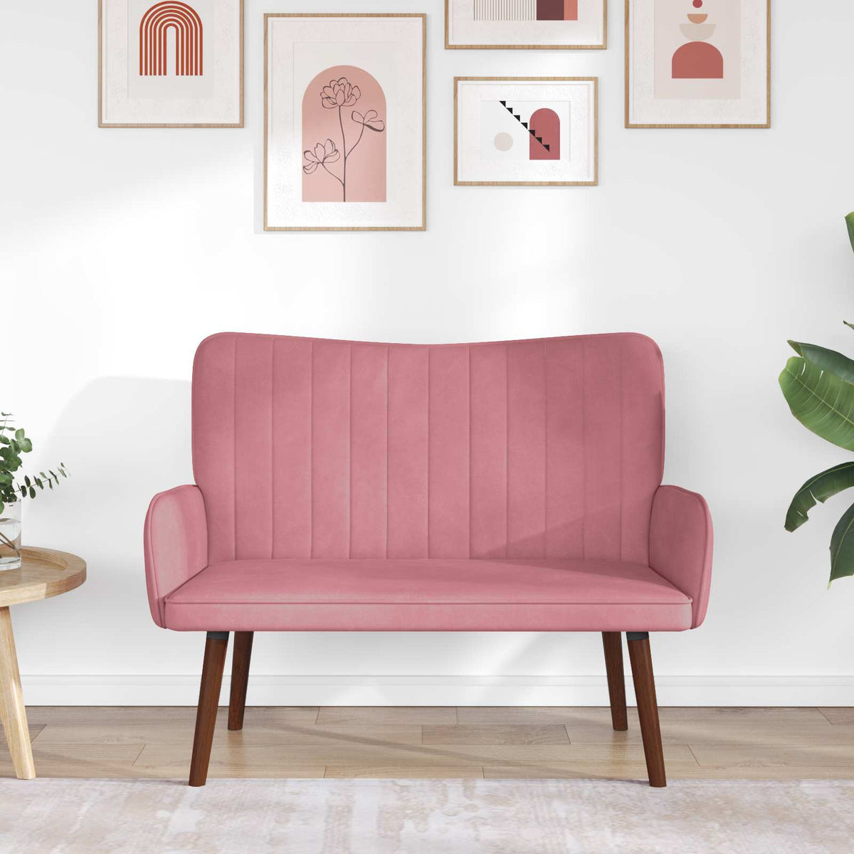 2-personers sofa Lyserød 115 x 61 x 87 cm Fløjl