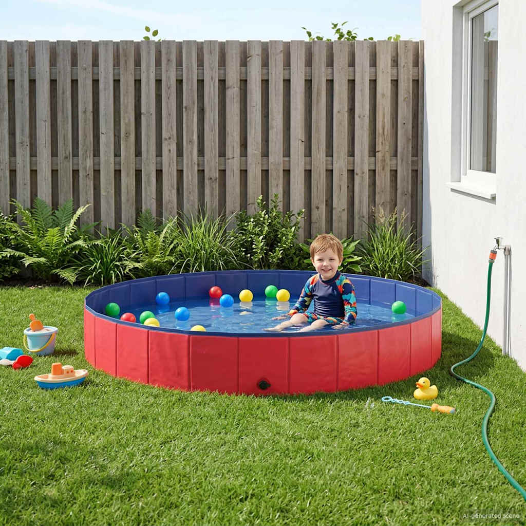 Børne svømmepool Ø200 x 30 cm Rund til Barn til Rød