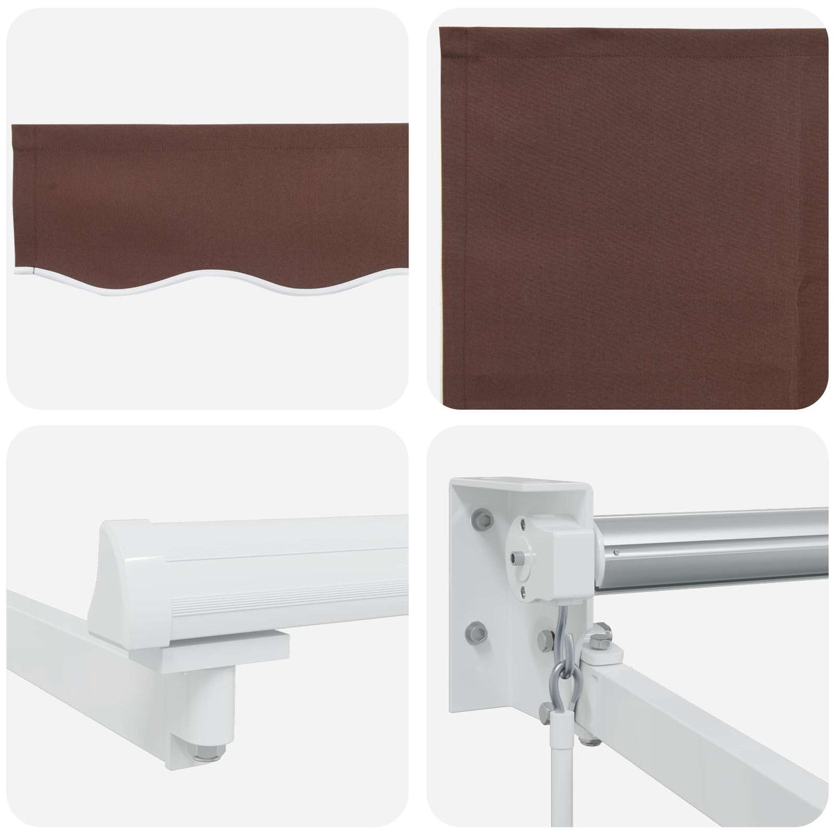 Udtrækkelig markise Brun 3,5 x 2 m 100% Polyester og Aluminium