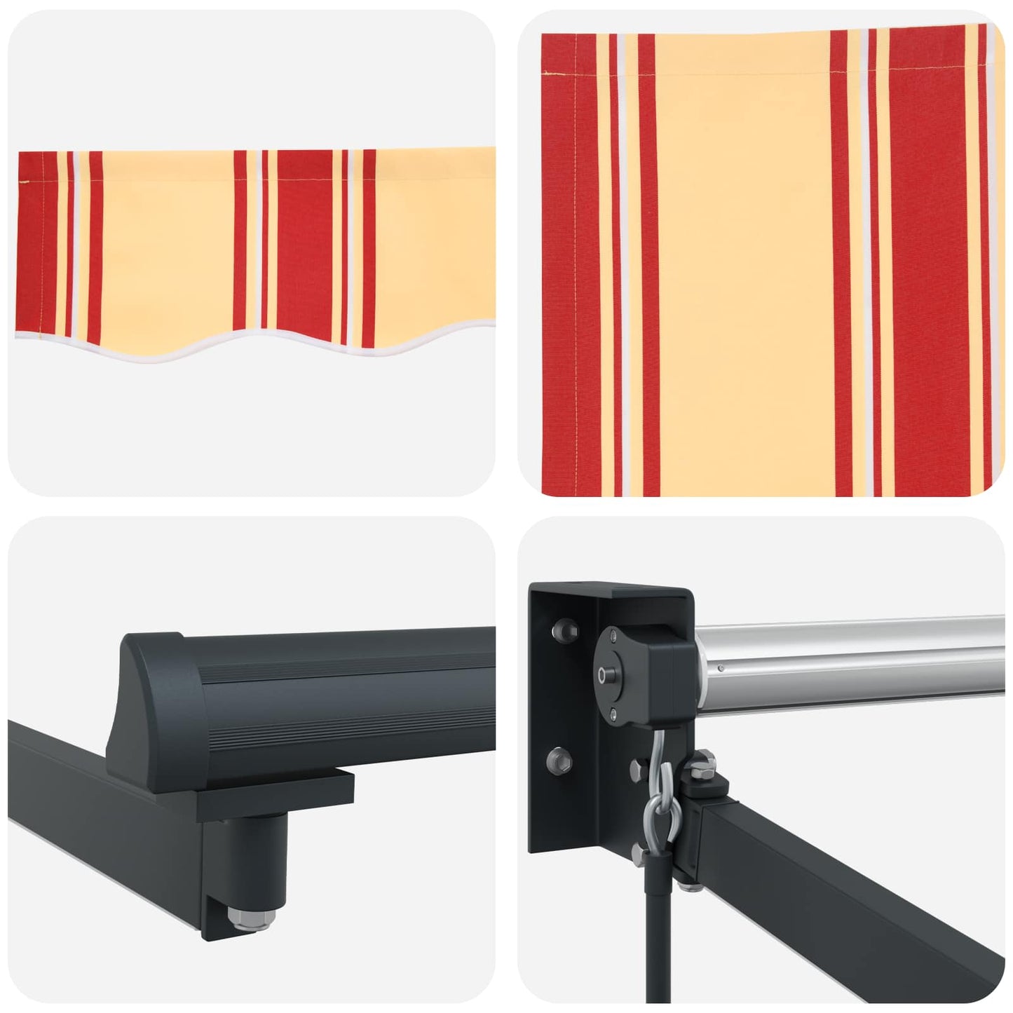 Manuel udtrækkelig markise med LED Flerfarvet 4,5 × 3 m