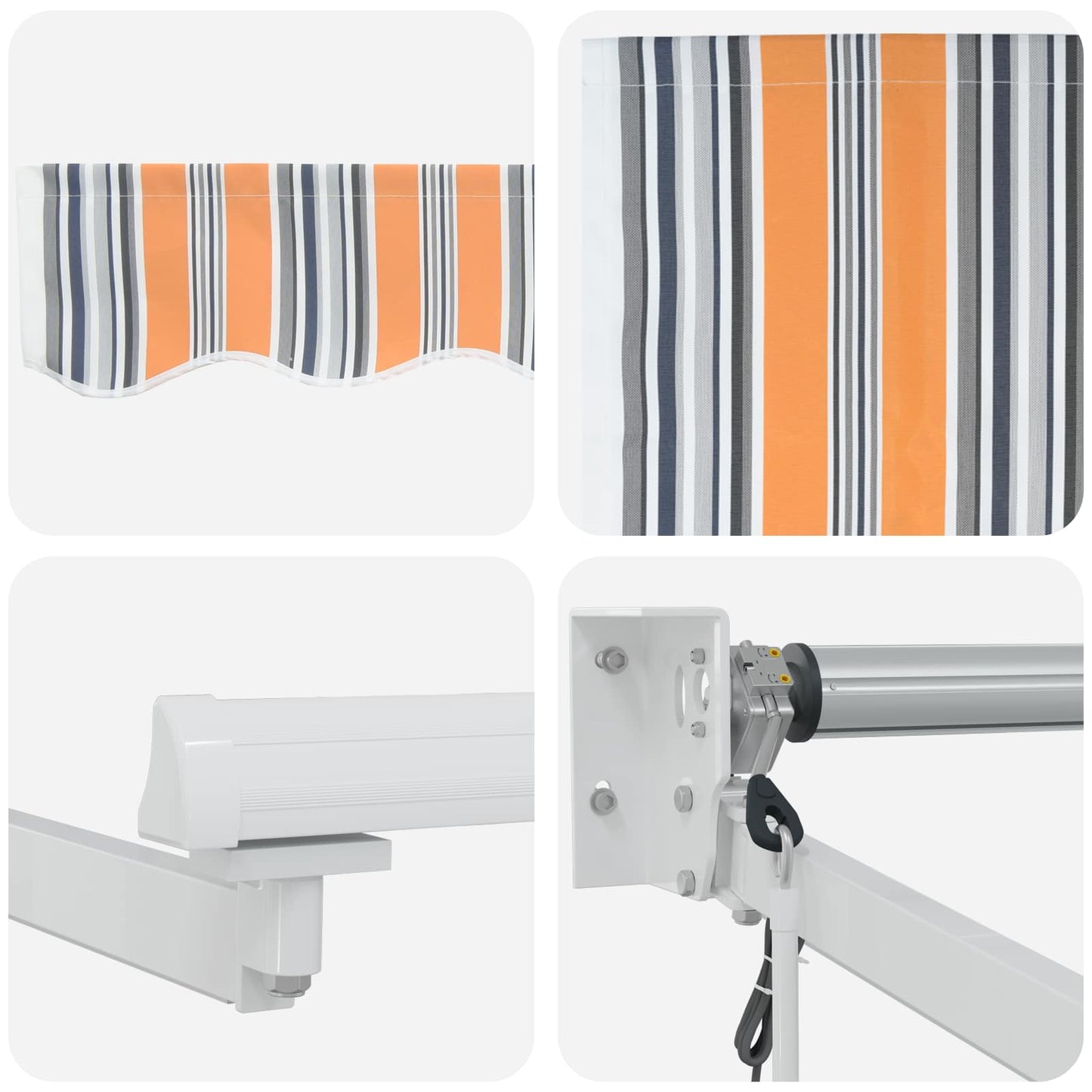 Elektrisk Utrækkelig Markise Blå og Orange 3 x 2,5 m