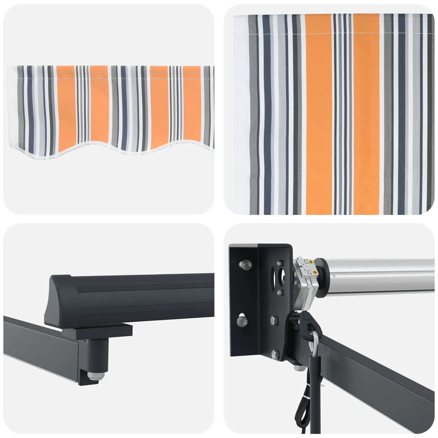 Elektrisk Utrækkelig Markise Blå og Orange 4,5 × 3 m
