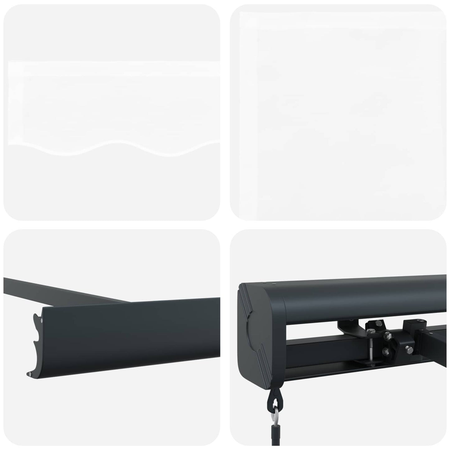 Udtrækkelig markise Hvid 4 × 3 m Canvas og Aluminium