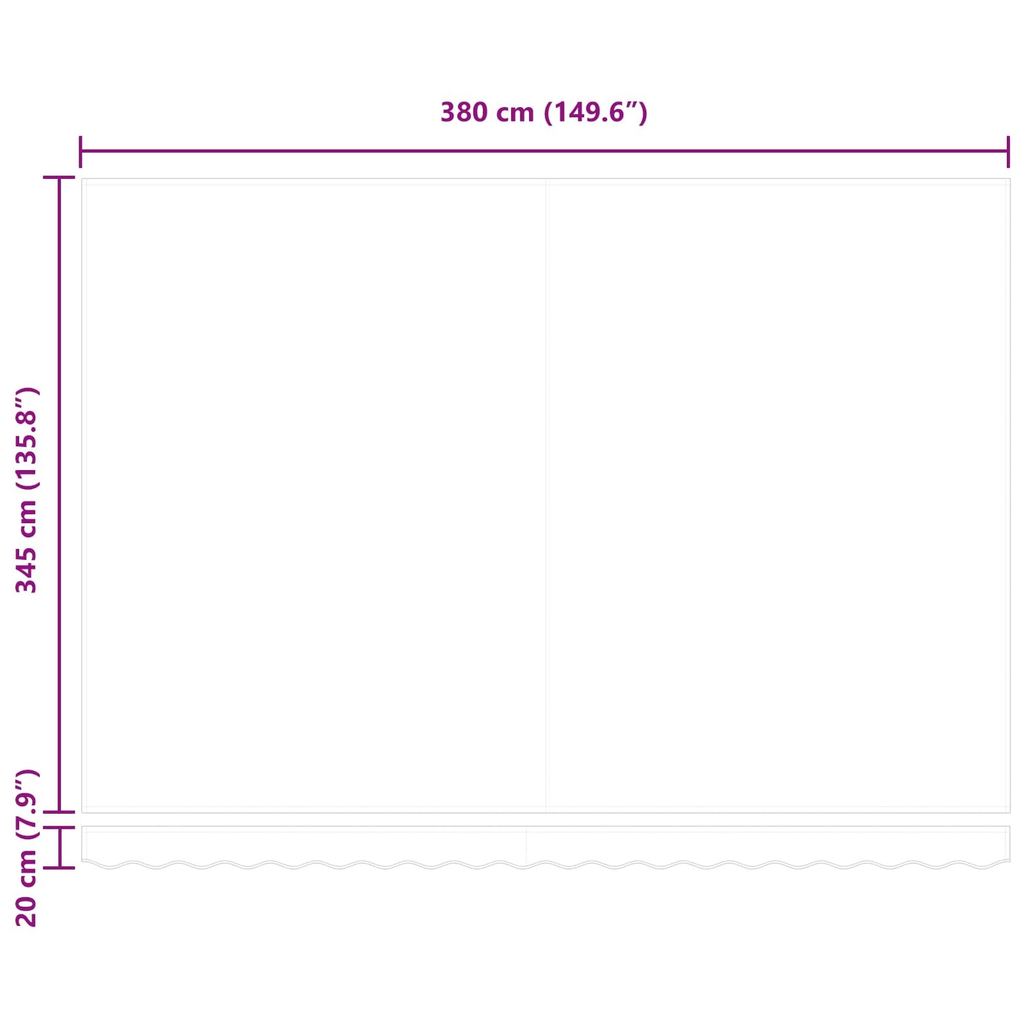 Manuel Utrækkelig Markise Grøn og Hvid 4 × 3,5 m