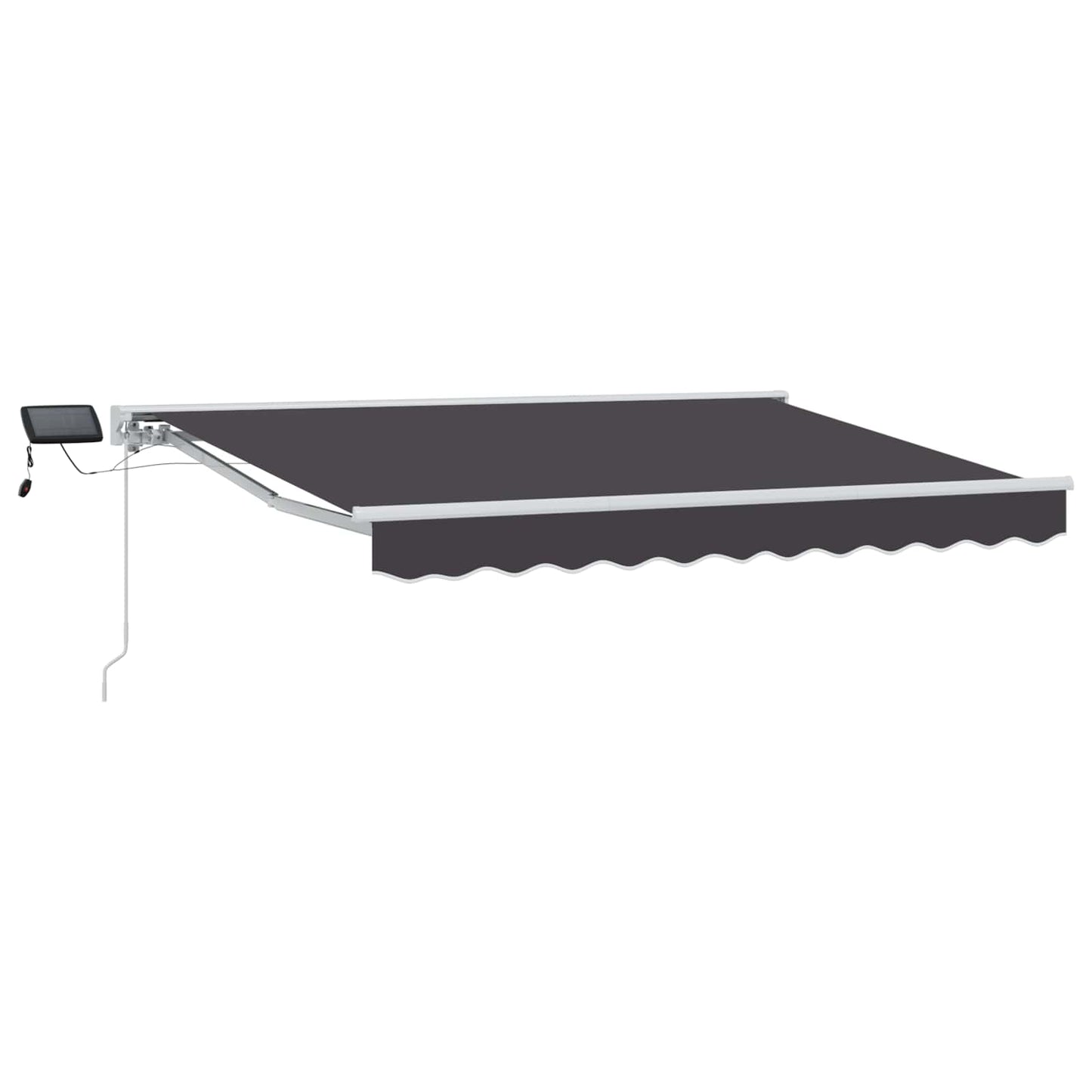 Manuel markise-ramme med LED-lys Hvid og antracit 2,5 x 2 m