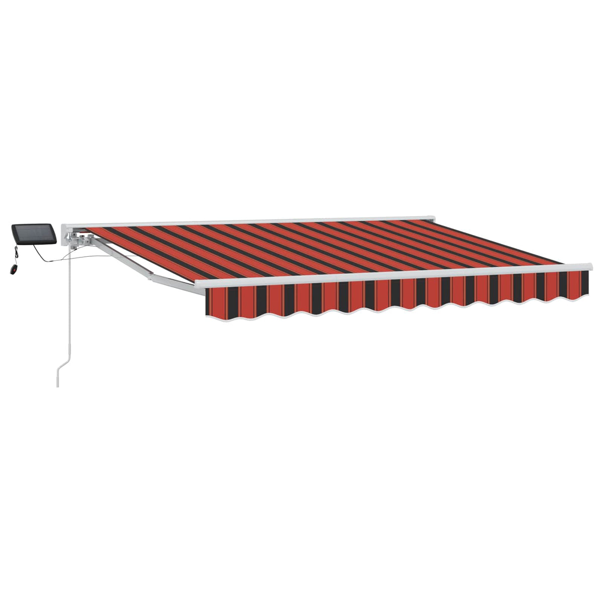 Manuel markise-ramme med LED-lys Orange, Sort og Hvid 2,5 x 2 m