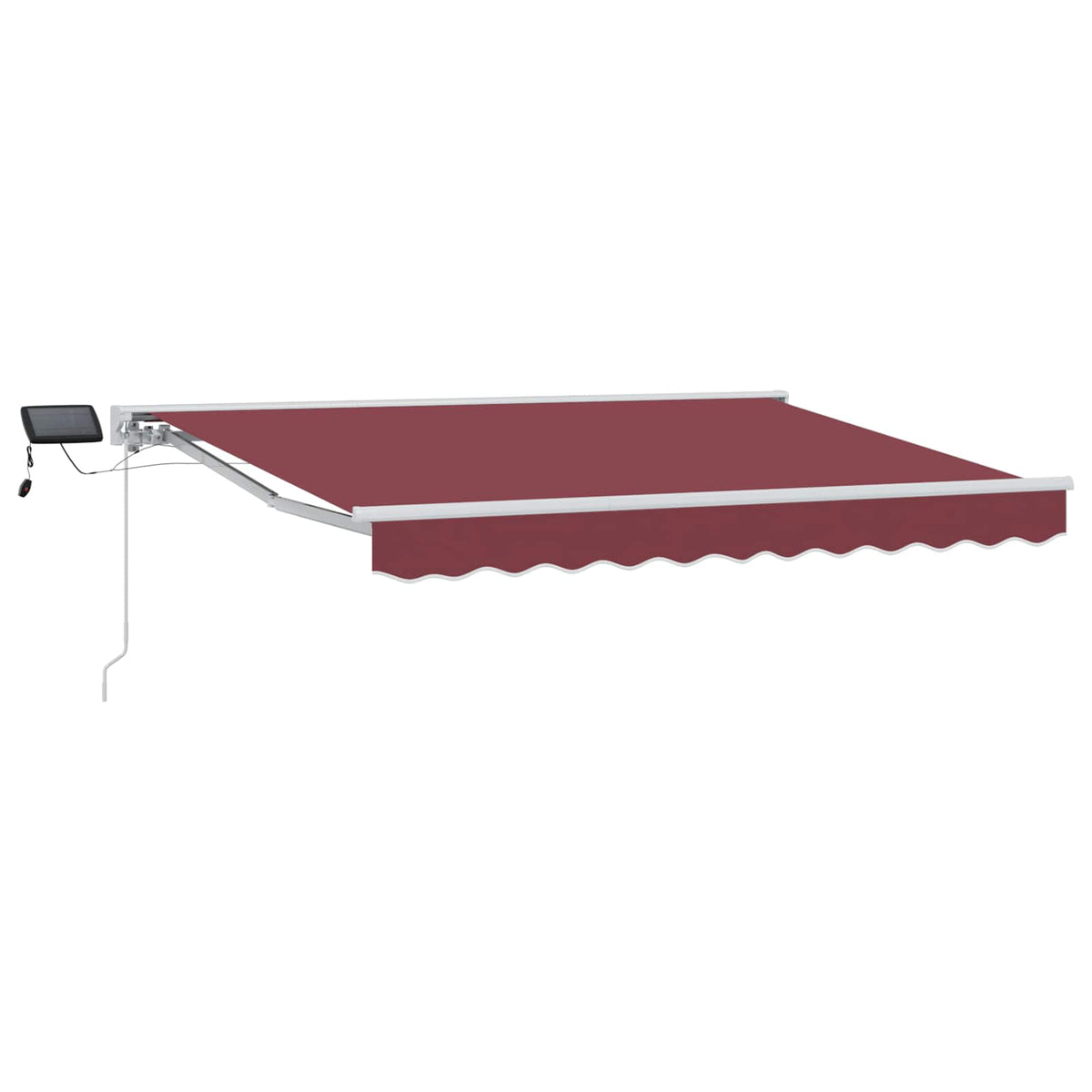Manuel markise-ramme med LED-lys Bordeaux og Hvid 2,5 x 2 m
