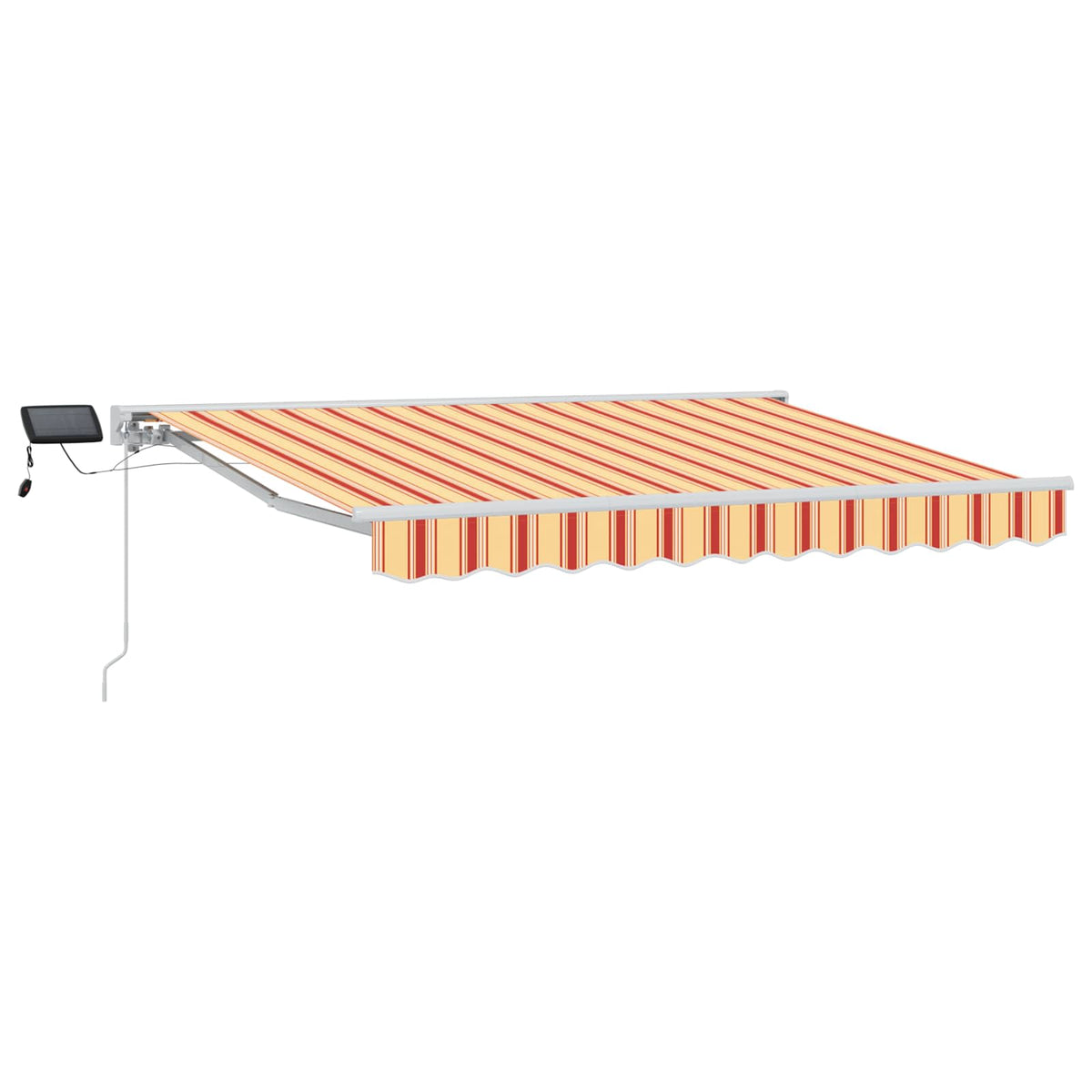 Manuel markise-ramme med LED-lys Gul og orange 2,5 x 2 m