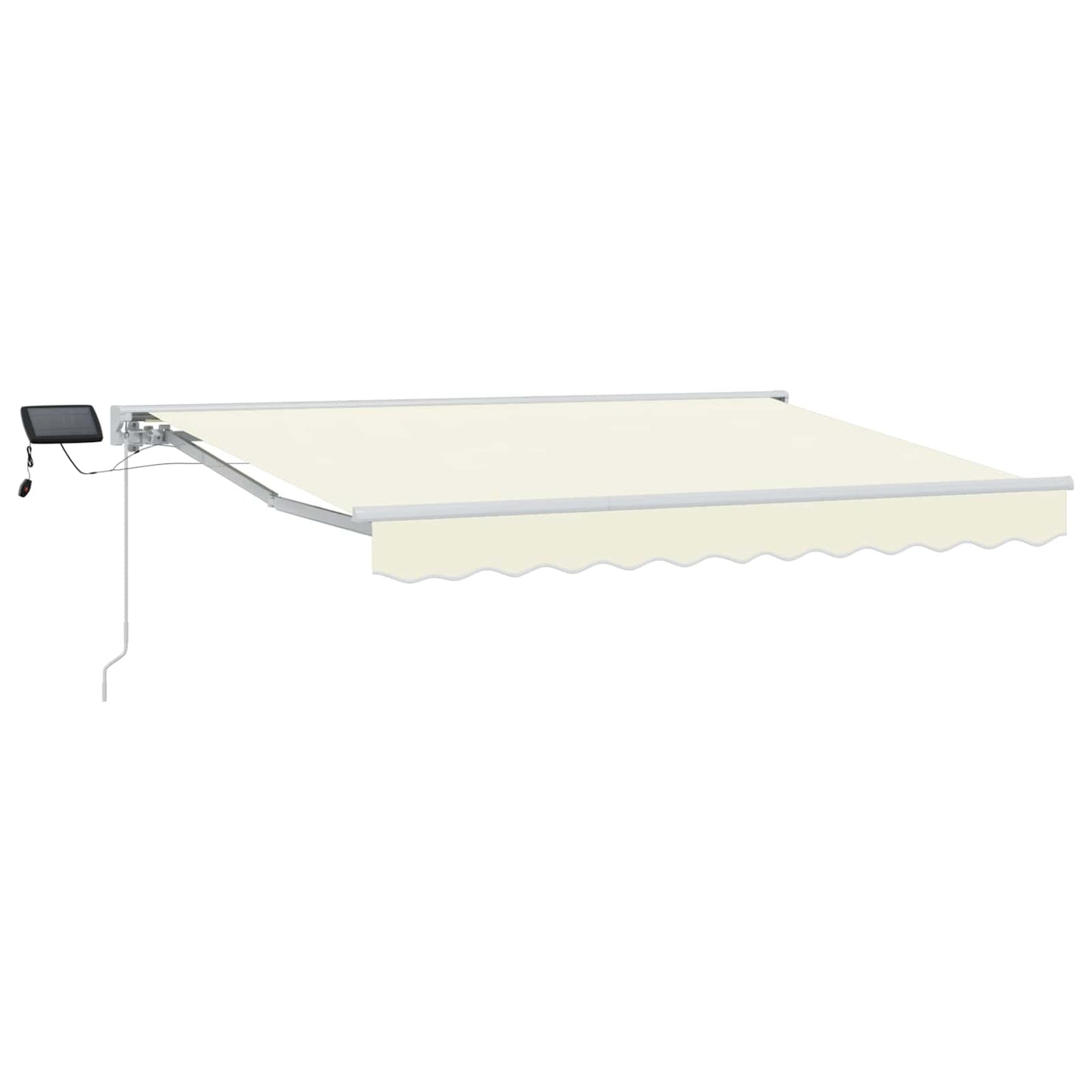 Manuel markise-ramme med LED-lys Creme og hvid 3,5 x 2 m