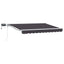 Manuel markise-ramme med LED-lys Hvid og antracit 3,5 x 2 m