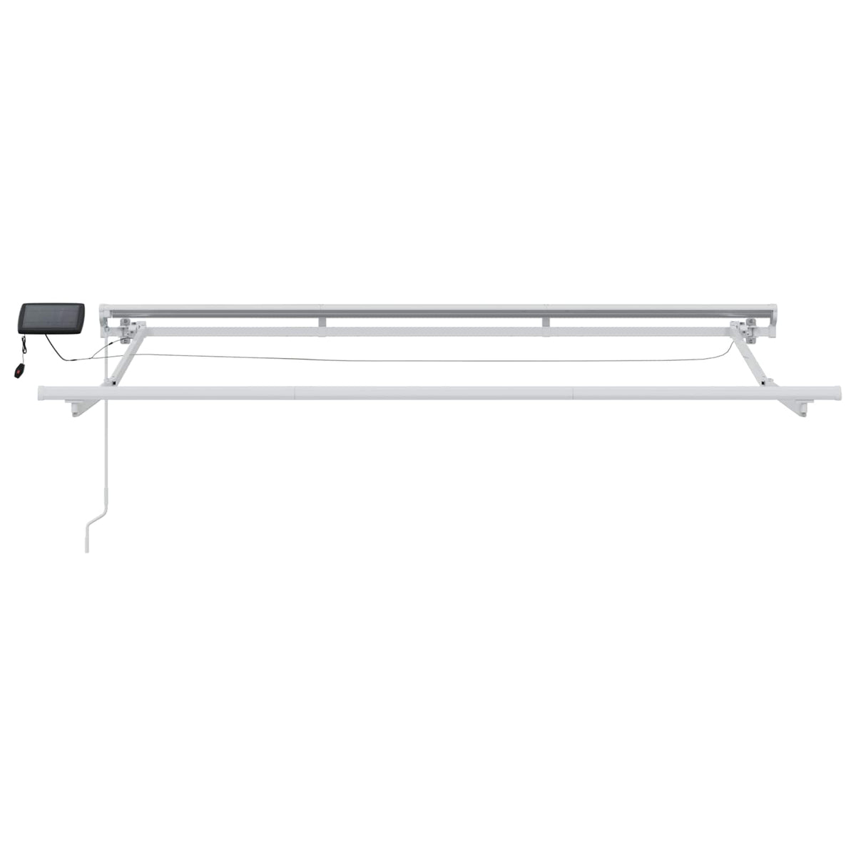 Manuel markise-ramme med LED-lys Orange, Sort og Hvid 3,5 x 2 m