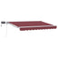 Manuel markise-ramme med LED-lys Bordeaux og Hvid 3,5 x 2 m