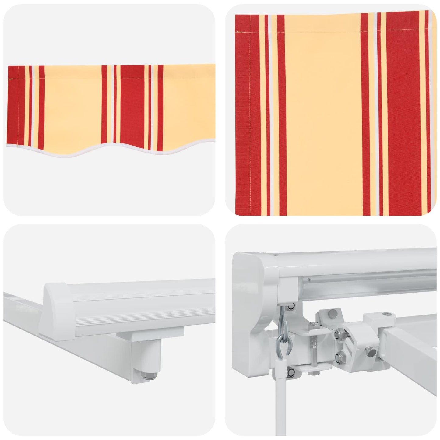 Manuel markise-ramme med LED-lys Gul, Orange og Hvid 3,5 x 2 m