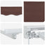 Manuel markise-ramme med LED-lys Brun og hvid 3 x 2,5 m