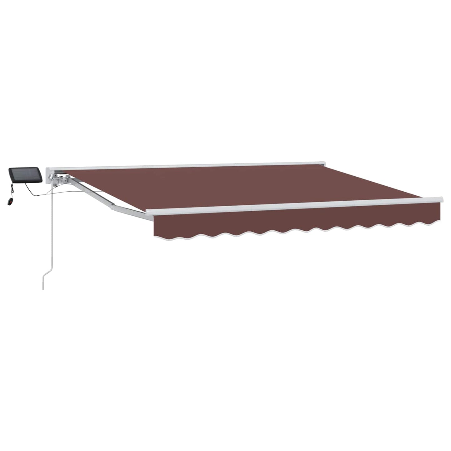 Manuel markise-ramme med LED-lys Brun og hvid 3 x 2,5 m