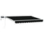 Manuel markise-ramme med LED-lys Sort og Hvid 3 x 2,5 m