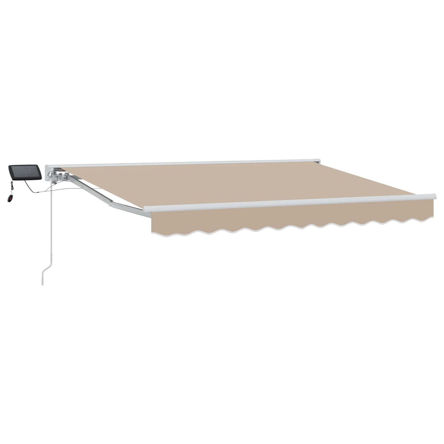 Manuel markise-ramme med LED-lys Beige og hvid 3 x 2,5 m