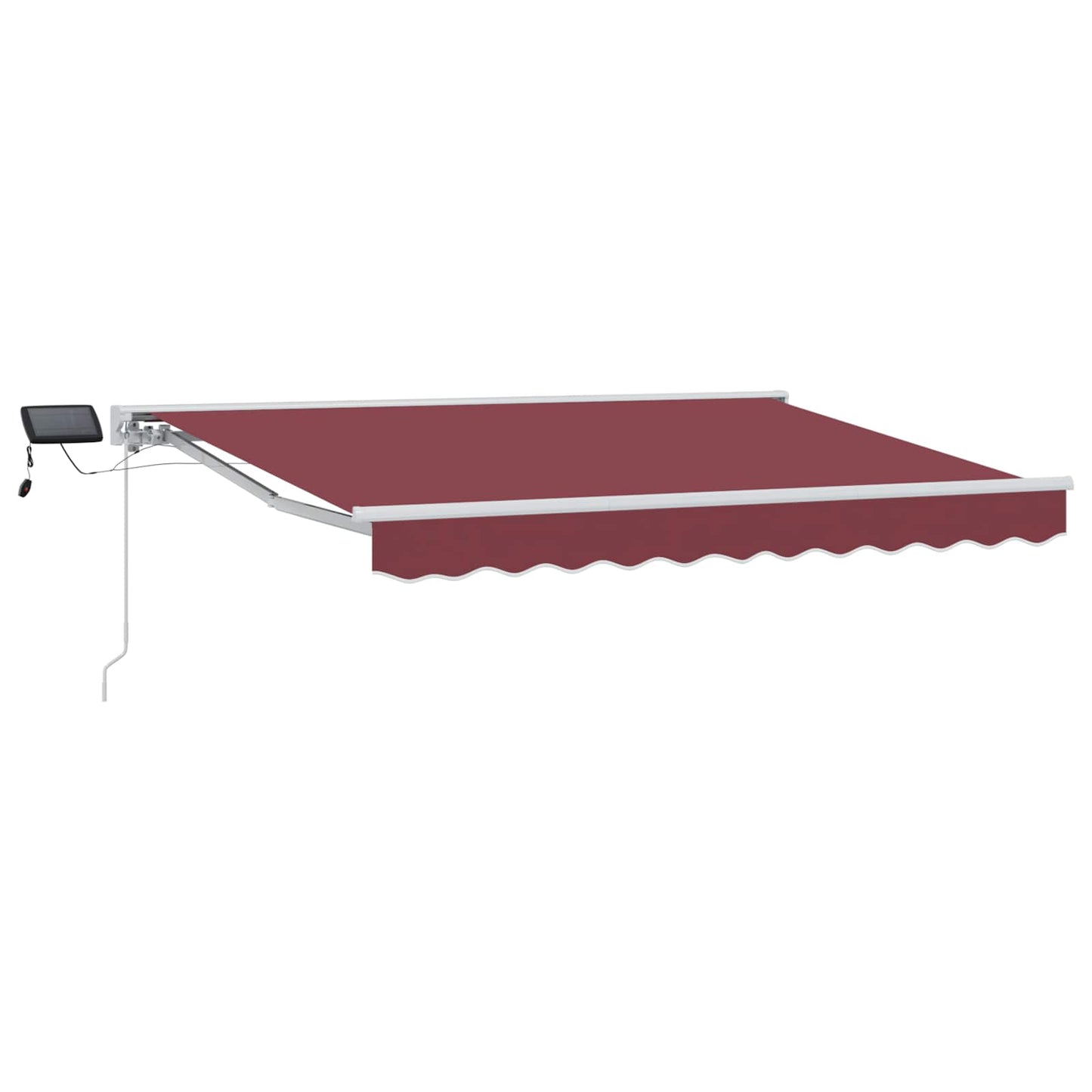 Manuel markise-ramme med LED-lys Bordeaux og Hvid 3,5 x 2,5 m