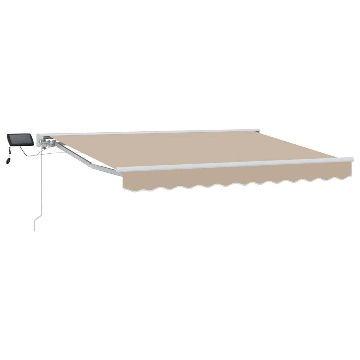 Manuel markise-ramme med LED-lys Beige og hvid 3,5 x 2,5 m