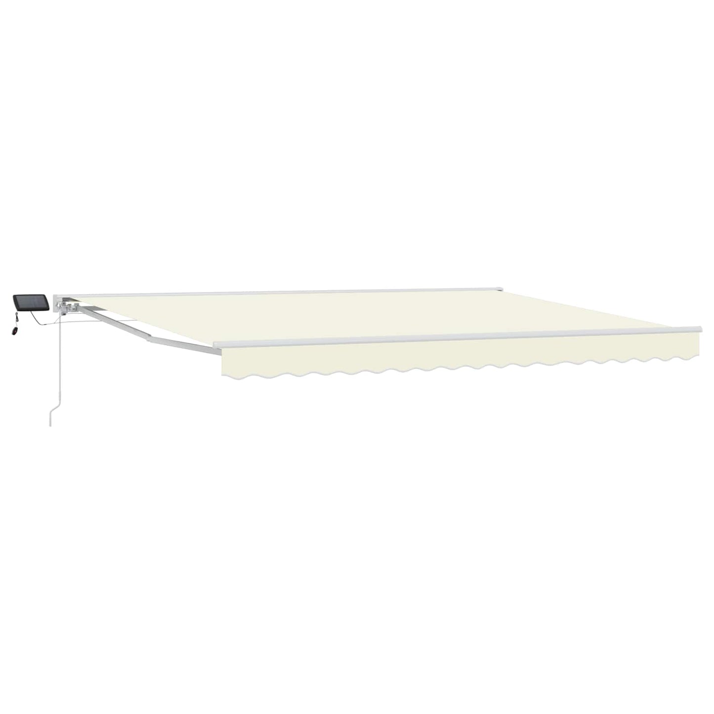 Manuel markise-ramme med LED-lys Creme og hvid 4 × 3 m