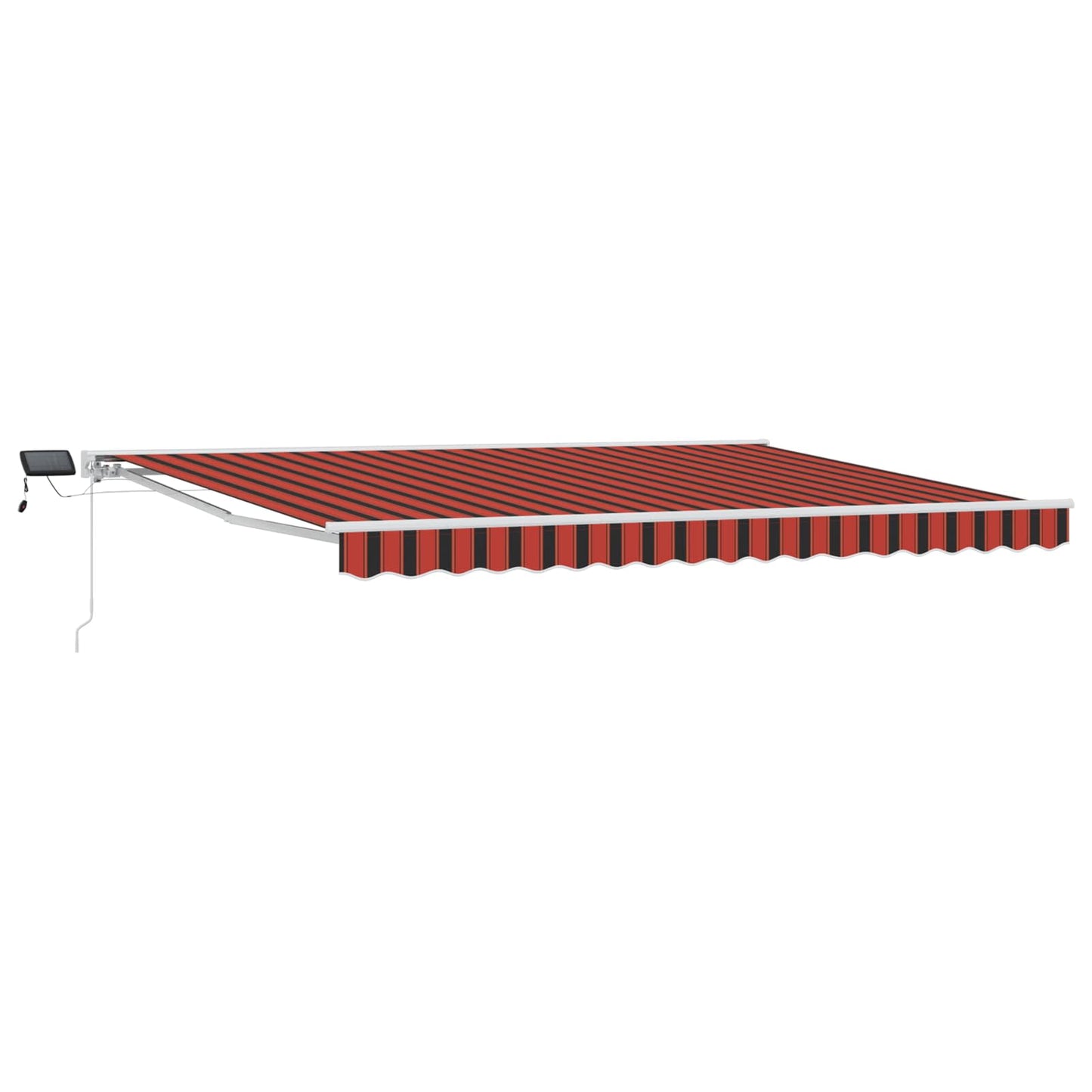 Manuel markise-ramme med LED-lys Orange, Sort og Hvid 4 × 3 m