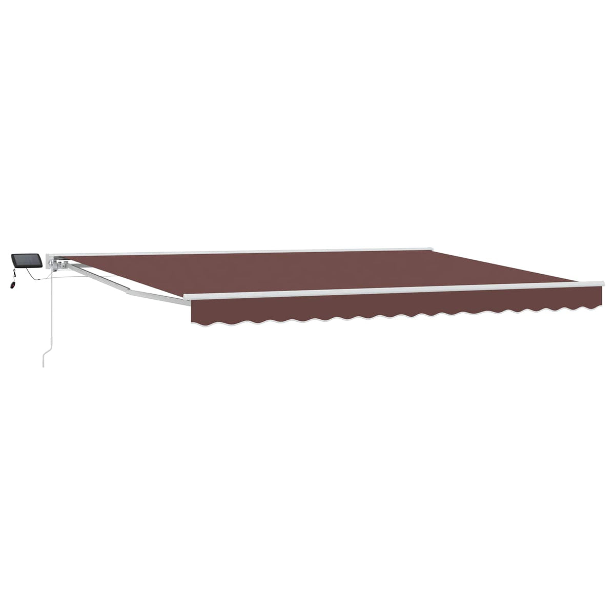 Manuel markise-ramme med LED-lys Brun og hvid 4 × 3 m