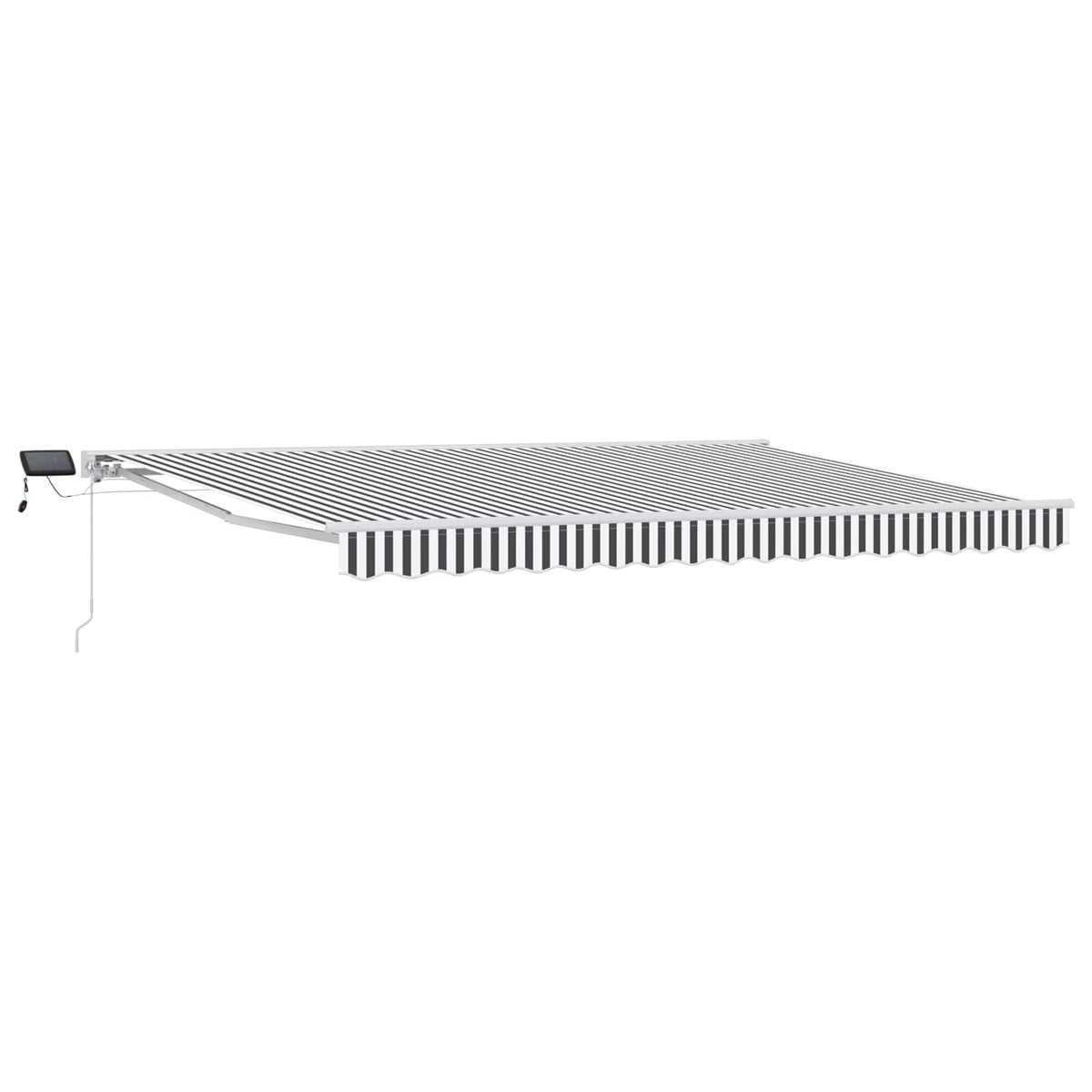 Manuel markise-ramme med LED-lys Anthracit og hvid 4 × 3 m