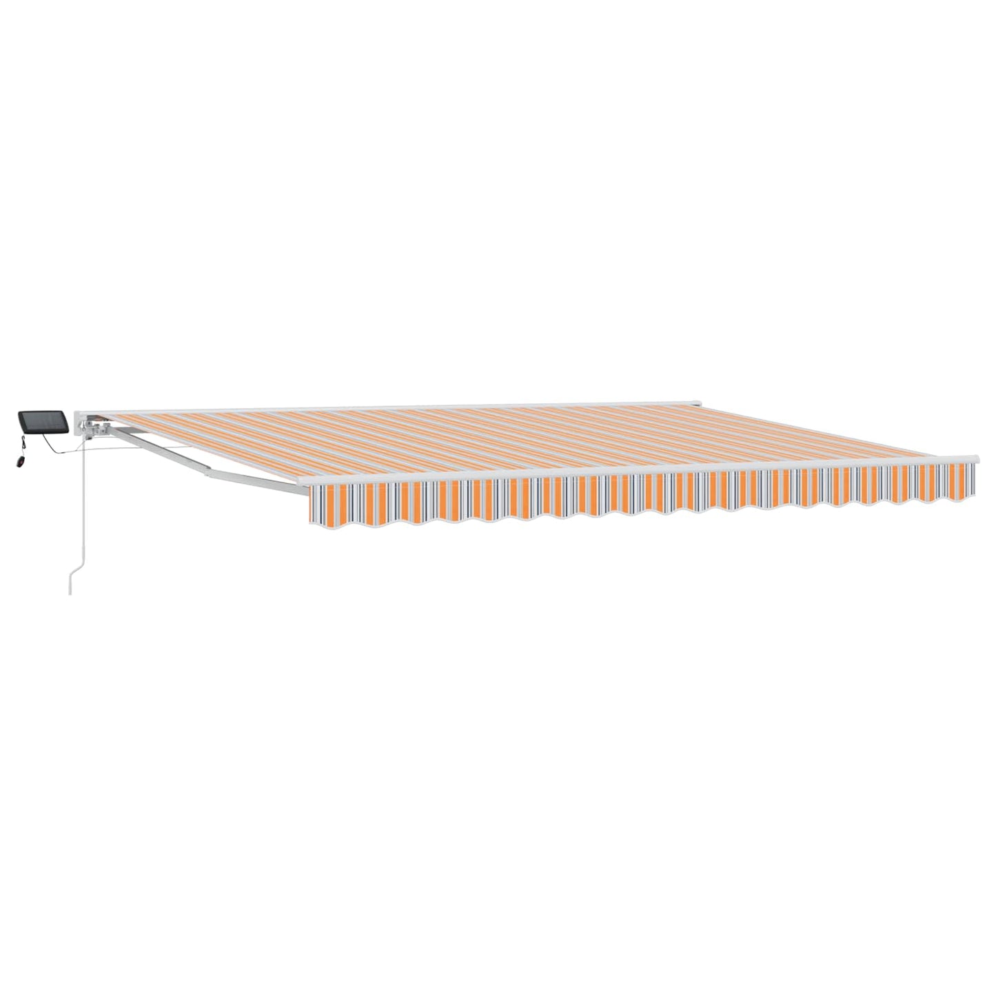 Manuel markise-ramme med LED-lys Blå, Orange, Hvid 4 × 3 m