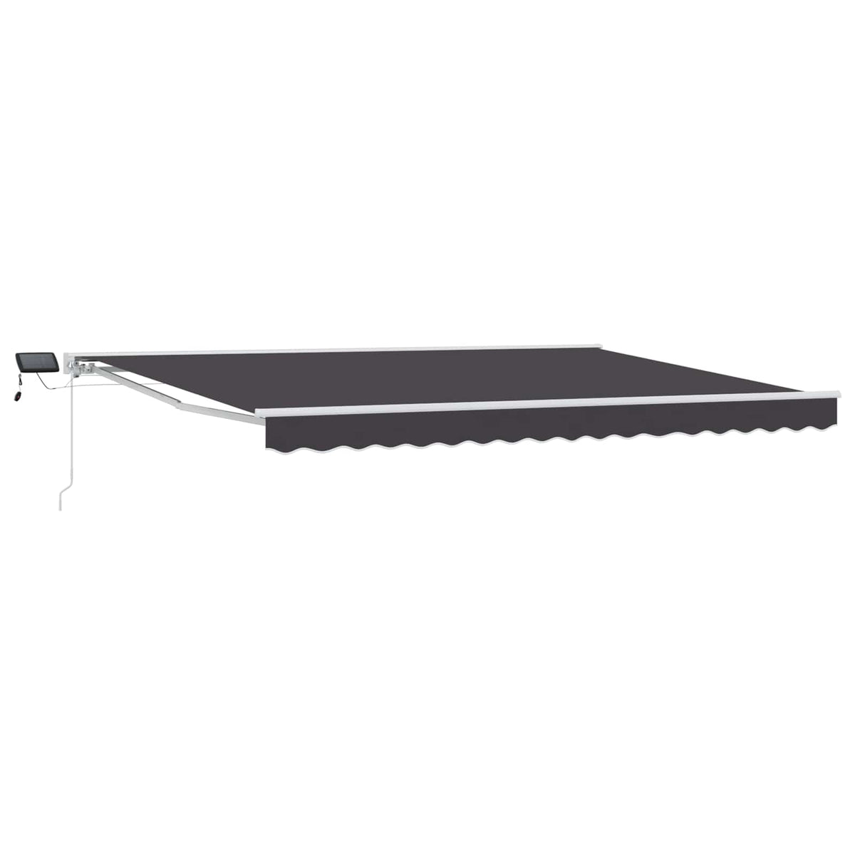 Manuel markise-ramme med LED-lys Hvid og antracit 4,5 × 3,5 m